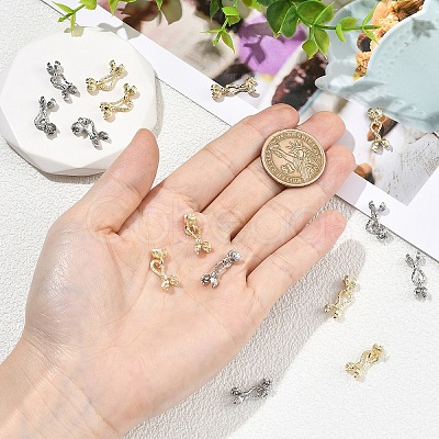 4Pcs Locking Double Brass Bead Tips KK-YW0004-92LG-1