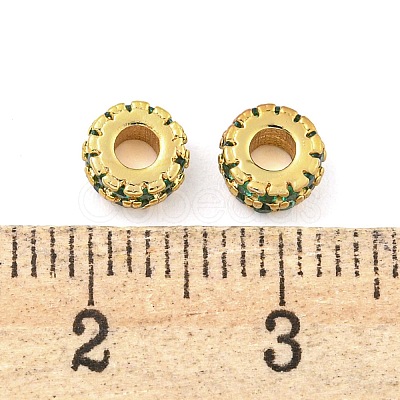 Rack Plating Brass Micro Pave Cubic Zirconia Spacer Beads KK-F089-36G-01-1