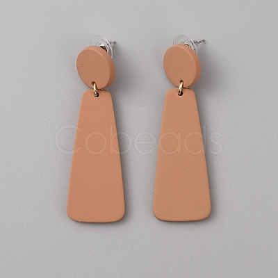 Acrylic Geometric Dangle Stud Earrings for Women EJEW-WH0013-65C-1