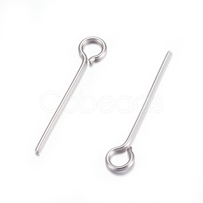 Tarnish Resistant 304 Stainless Steel Eye Pins STAS-O105-01P-0.6x16mm-1