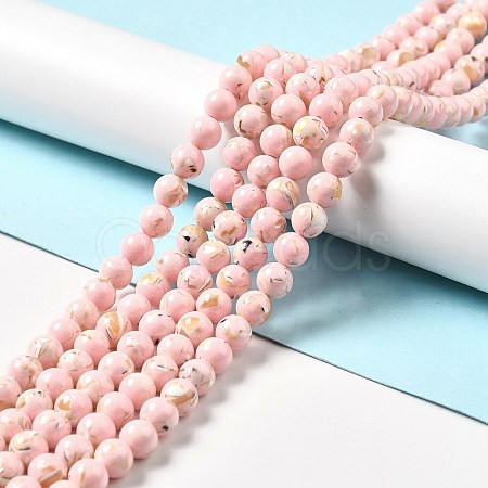 Synthetic Turquoise and Sea Shell Assembled Beads Strands G-D482-01E-06-1