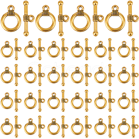 120Pcs Tibetan Style Alloy Toggle Clasps FIND-SP0001-21AG-1