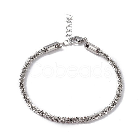 Non-Tarnish 304 Stainless Steel Bone Rope Chain Bracelet for Women BJEW-I311-01C-P-1