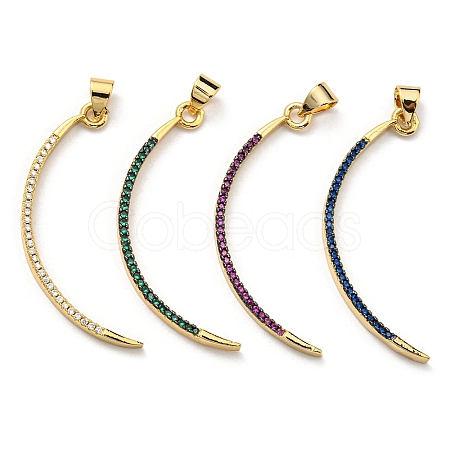 Brass with Cubic Zirconia Pendants KK-K341-32G-1