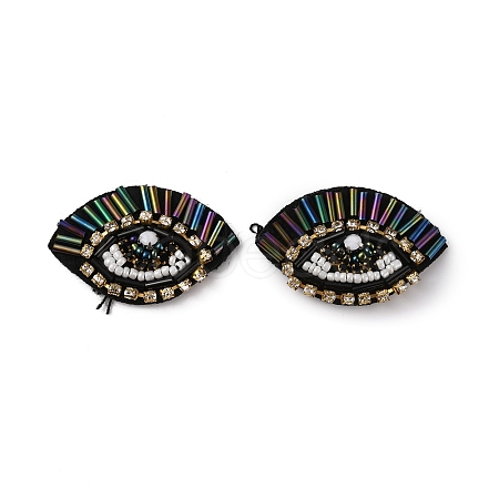 Eye Handmade Glass Beaded Appliques PATC-WH0008-38A-1