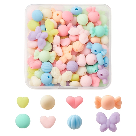 Rubberized Style Acrylic Beads SACR-FS0001-12-1