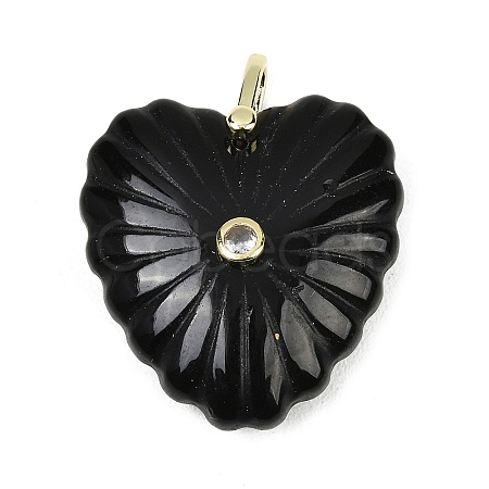 Natural Obsidian Carved Pendants G-C276-01G-01-1