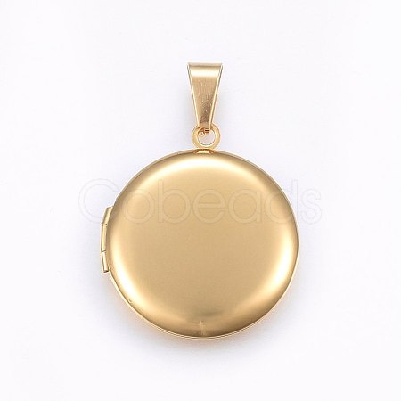 Ion Plating(IP) 316 Stainless Steel Locket Pendants X-STAS-O103-30G-1