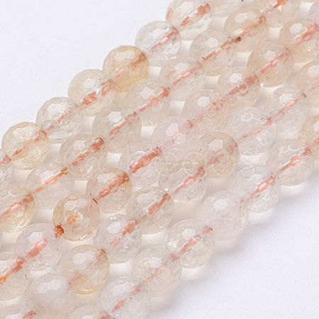 Natural Citrine Beads Strands G-J376-33-6mm-1