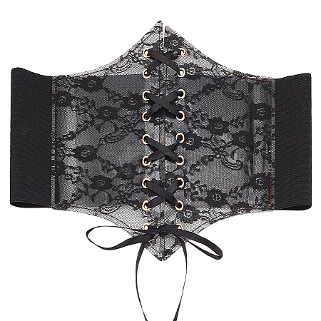 Cloth Wide Elastic Corset Belts AJEW-WH0505-62B-1