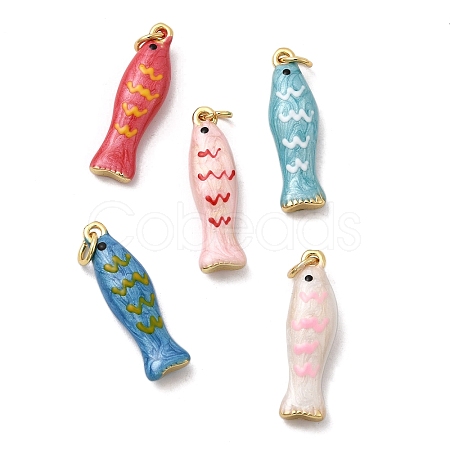 Brass Enamel Pendants KK-H092-08G-1