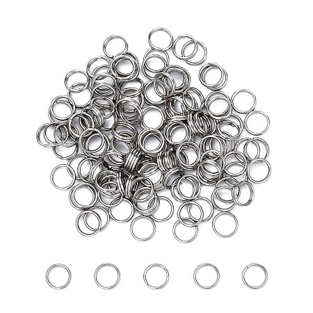 Tarnish Resistant Jewelry Findings Original Color Stainless Steel Split Rings X-STAS-E010-6x1mm-2-1