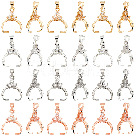 24Pcs 4 Colors Brass Ice Pick Pinch Bails KK-PH0004-04-1