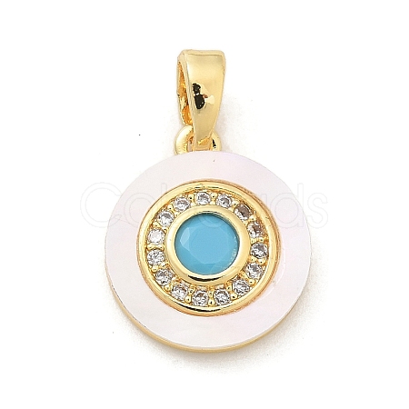 Brass Micro Pave Cubic Zirconia Pendents KK-M303-02G-03-1