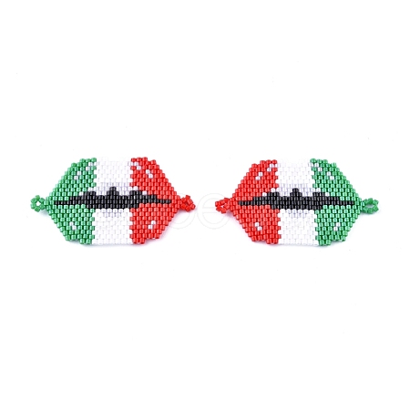 Handmade Seed Beads Links Connectors SEED-I012-57-1