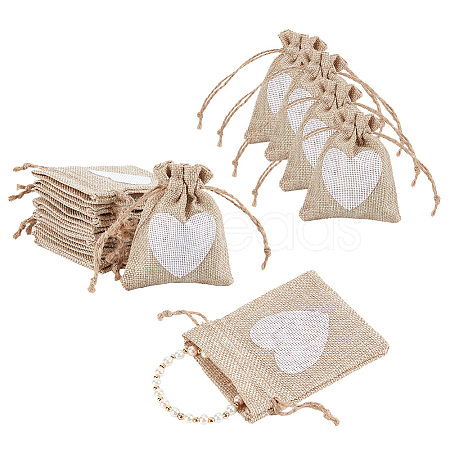 Jute Cloth Storage Bags ABAG-WH0031-30-1