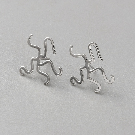 Anti-Tarnish Rhomdium Plated Sterling Silver Studs Earrings Findings STER-WH0061-38P-1