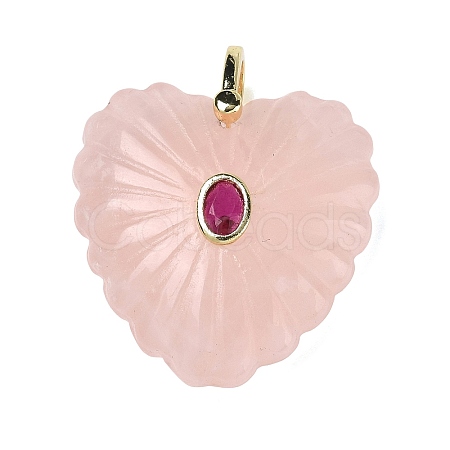 Natural Rose Quartz Carved Pendants G-C276-01G-17-1