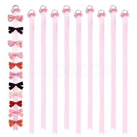 10Pcs Polyester Hairpin Hair Clip Holder Storage Organizer Hanging Ribbon HJEW-FG00050-1