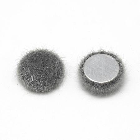 Faux Mink Fur Covered Cabochons WOVE-S084-18I-1