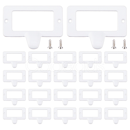25Pcs Rectangle Zinc Alloy Label Frame Card Holder AJEW-FH0008-75A-1