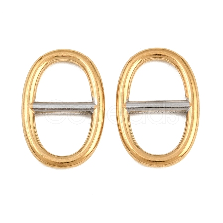 Ion Plating(IP) 304 Stainless Steel Oval Links Connector Charms STAS-F366-02B-GP-1
