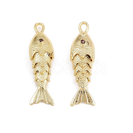 Brass Micro Pave Cubic Zirconia Pendants X-KK-A269-01B-G-1