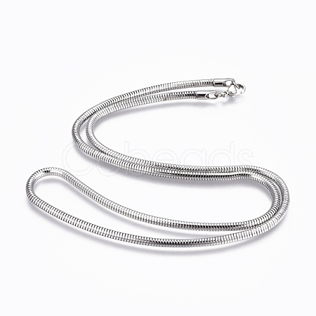 Non-Tarnish 304 Stainless Steel Snake Chain Necklaces NJEW-F248-01C-P-1