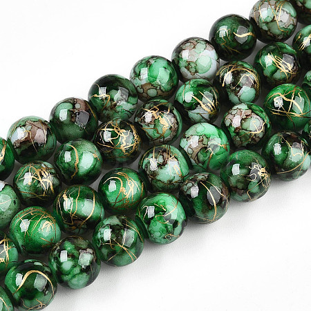 Baking Paint Glass Beads X1-DGLA-N003-10mm-B09-1