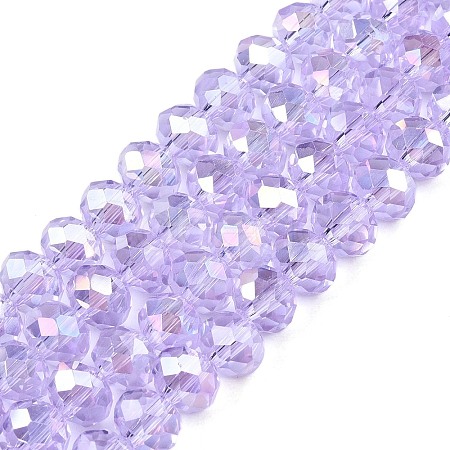 Electroplate Glass Beads Strands EGLA-A044-T8mm-B17-1