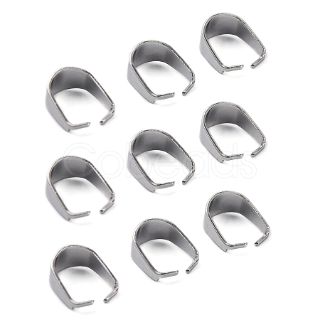 Tarnish Resistant 304 Stainless Steel Snap on Bails X-STAS-R048-10x7mm-1
