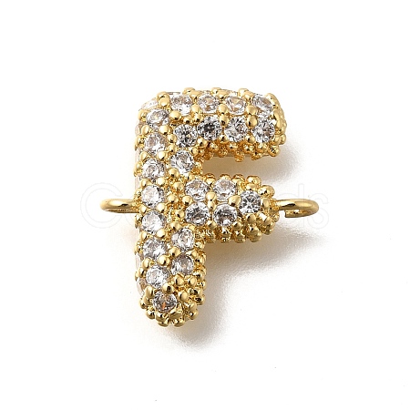 Brass Micro Pave Cubic Zirconia Letter Links KK-I717-04F-1