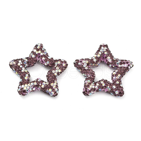 Star Shape Polymer Clay Rhinestone Beads CLAY-NH0001-06F-1
