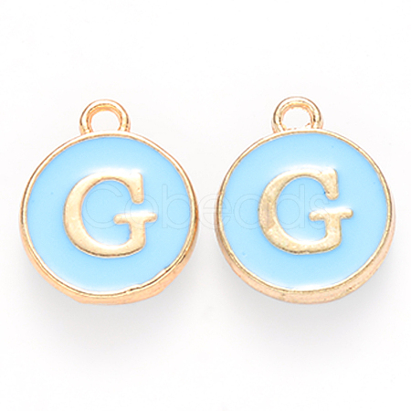 Golden Plated Alloy Enamel Charms ENAM-S118-04G-1