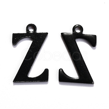 304 Stainless Steel Alphabet Charms STAS-H122-Z-EB-1