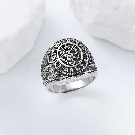 304 Stainless Steel US Military Army Finger Rings for Men LS-YQ5798-5-1
