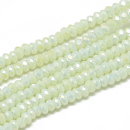 Electroplate Opaque Solid Color Glass Beads Strands X-EGLA-Q112-B11-1