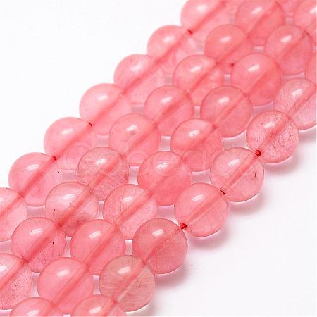 Cherry Quartz Glass Bead Strands G-P256-06-4mm-1