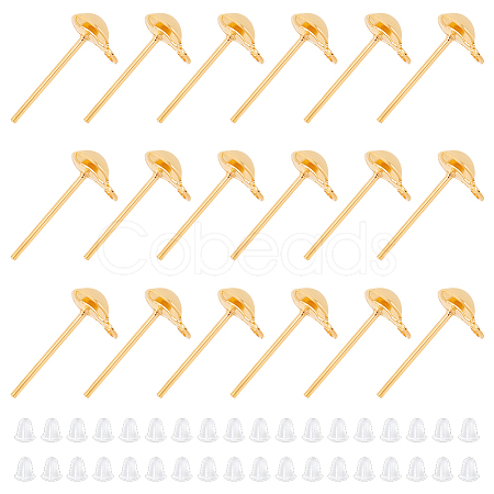 400Pcs Brass Stud Earring Findings KK-DC0001-02-1