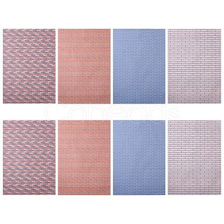 8Pcs 4 Colors Miniature Wallpapers DIY-GO0001-97-1