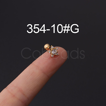316L Stainless Steel Micro Pave Cubic Zirconia Cartilage Earrings WG094CA-28-1