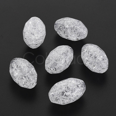 Transparent Crackle Acrylic European Beads CACR-S010-10-1