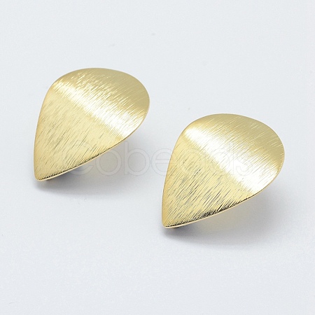Brass Drawbench Stud Earring Findings KK-F728-15G-NF-1