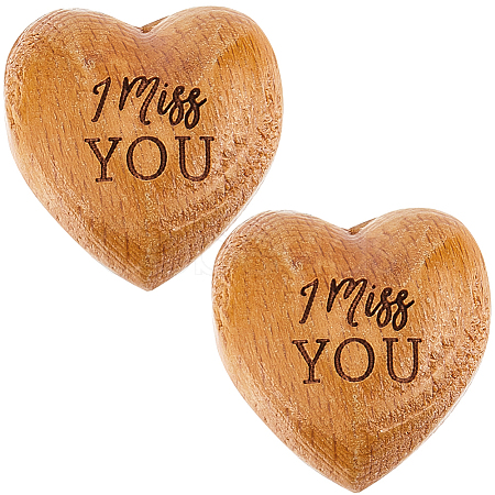2Pcs Beech Wood Display Decorations AJEW-CN0002-86-1