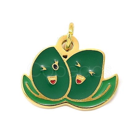 304 Stainless Steel Enamel Charms STAS-M121-11D-G-1