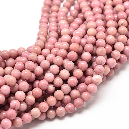 Natural Rhodonite Round Bead Strands G-P072-38-4mm-1
