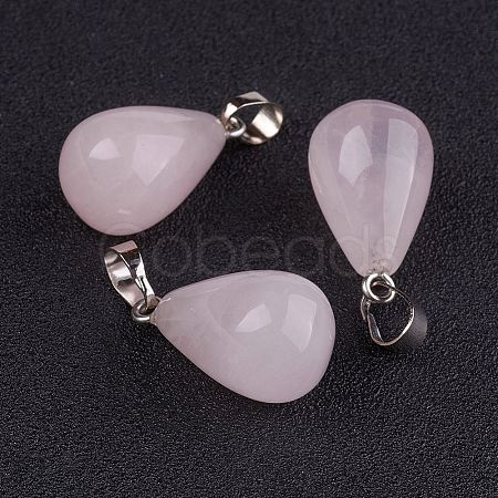 Natural Rose Quartz Pendants X-G-K187-04L-1
