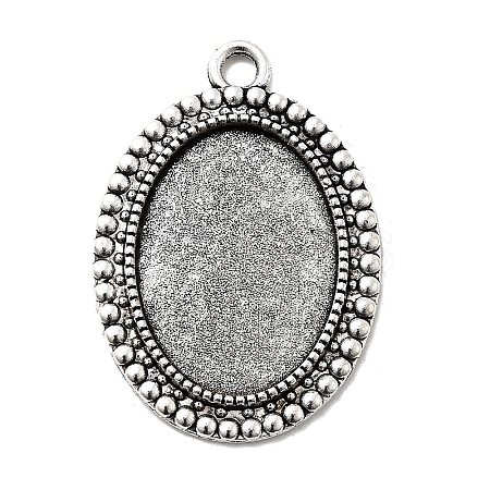 Tibetan Style Alloy Pendant Cabochon Settings X-TIBEP-N003-37AS-1