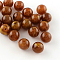 Round Imitation Gemstone Acrylic Beads, Saddle Brown, 6mm, Hole: 1.5mm, about 4100pcs/500g