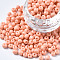 6/0 Glass Seed Beads, Baking Paint, Round Hole, Round, Light Salmon, 4~5x3~5mm, Hole: 1.2~1.5mm, about 4500pcs/Pound